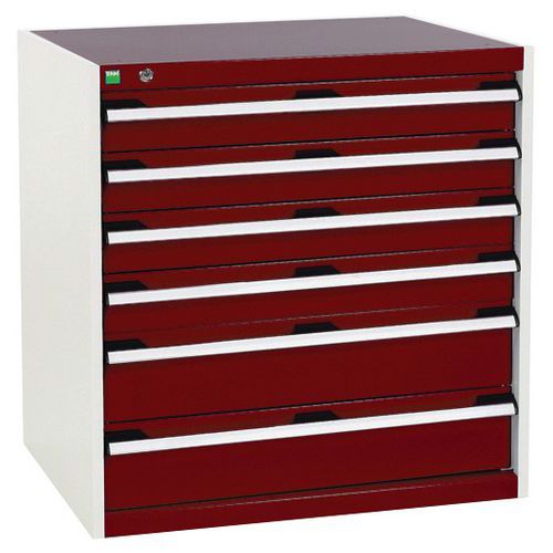 Szafki warsztatowe z szufladami Bott Cubio, 80 x 80 x 52,5-75 cm, 6 szuflad - Warsztatowa szafka z szufladami Bott Cubio, 80 x 80 x 65 cm, 6 szuflad, 