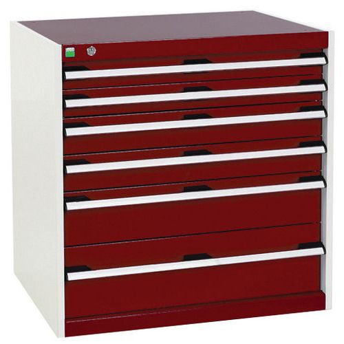 Szafki warsztatowe z szufladami Bott Cubio, 80 x 80 x 52,5-75 cm, 6 szuflad - Warsztatowa szafka z szufladami Bott Cubio, 80 x 80 x 65 cm, 6 szuflad, 