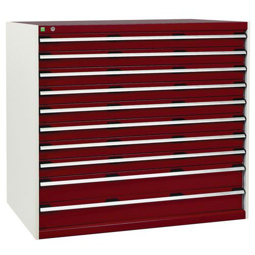 Warsztatowe szafki z szufladami Bott Cubio, 120 x 130 x 65-75 cm, 10 szuflad - Warsztatowa szafka z szufladami Bott Cubio, 120 x 130 x 75 cm, 10 szufl