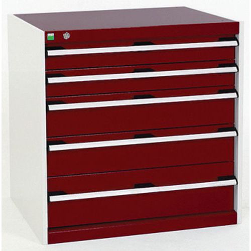 Szafki warsztatowe z szufladami Bott Cubio, 80 x 80 x 52,5-75 cm, 5 szuflad - Warsztatowa szafka z szufladami Bott Cubio, 80 x 80 x 52,5 cm, 5 szuflad