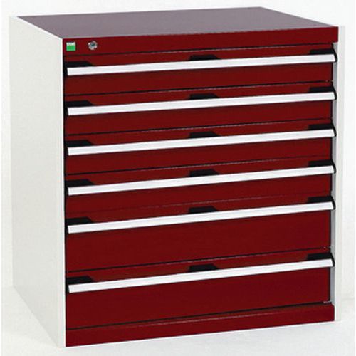 Szafki warsztatowe z szufladami Bott Cubio, 80 x 80 x 52,5-75 cm, 6 szuflad - Warsztatowa szafka z szufladami Bott Cubio, 80 x 80 x 75 cm, 6 szuflad, 