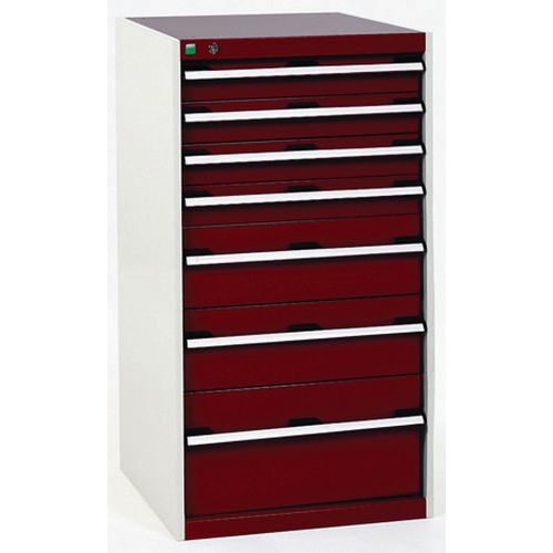 Warsztatowe szafki z szufladami Bott Cubio, 120 x 65 x 52,5-75 cm, 7 szuflad - Warsztatowa szafka z szufladami Bott Cubio, 120 x 65 x 75 cm, 7 szuflad