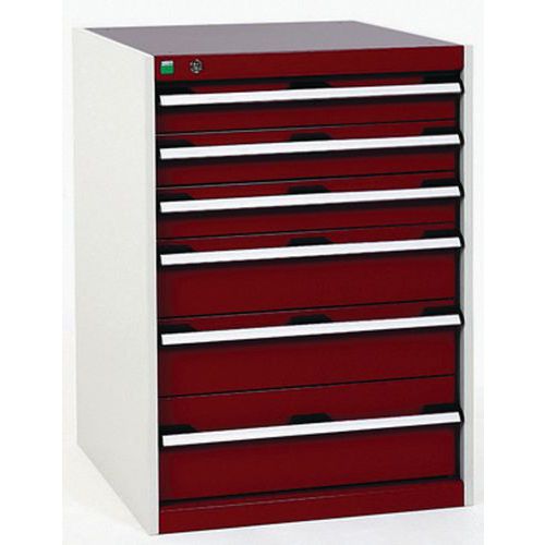 Szafki warsztatowe z szufladami Bott Cubio, 90 x 65 x 52,5-75 cm, 6 szuflad - Warsztatowa szafka z szufladami Bott Cubio, 90 x 65 x 75 cm, 6 szuflad, 