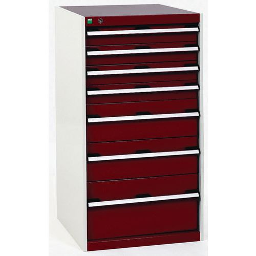 Warsztatowe szafki z szufladami Bott Cubio, 120 x 65 x 52,5-75 cm, 7 szuflad - Warsztatowa szafka z szufladami Bott Cubio, 120 x 65 x 65 cm, 7 szuflad