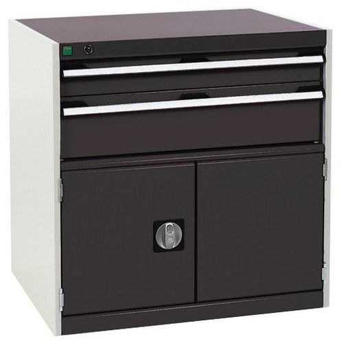 Warsztatowe szafki z szufladami Bott Cubio, 80 x 80 x 52,5-75 cm, 2 szuflady, 1 szafka - Warsztatowa szafka z szufladami Bott Cubio, 80 x 80 x 65 cm, 