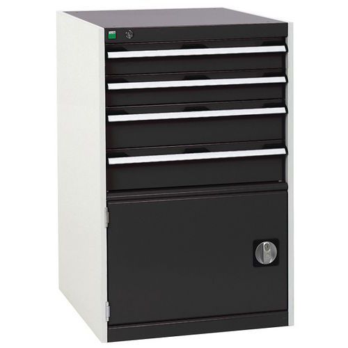 Warsztatowe szafki z szufladami Bott Cubio, 100 x 65 x 52,5-75 cm, 4 szuflady, 1 szafka - Warsztatowa szafka z szufladami Bott Cubio, 100 x 65 x 65 cm