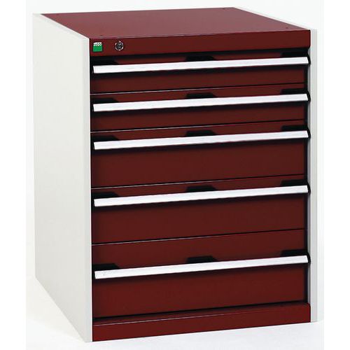 Szafki warsztatowe z szufladami Bott Cubio, 80 x 65 x 52,5-75 cm, 5 szuflad - Warsztatowa szafka z szufladami Bott Cubio, 80 x 65 x 65 cm, 5 szuflad, 