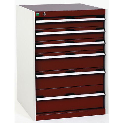 Szafki warsztatowe z szufladami Bott Cubio, 90 x 65 x 52,5-75 cm, 6 szuflad - Warsztatowa szafka z szufladami Bott Cubio, 90 x 65 x 65 cm, 6 szuflad, 