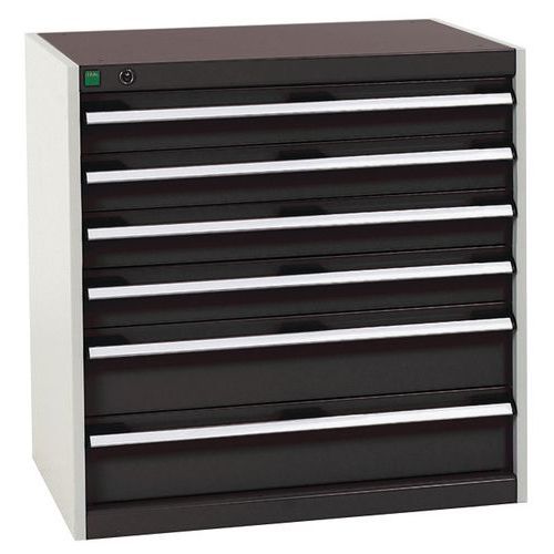 Szafki warsztatowe z szufladami Bott Cubio, 80 x 80 x 52,5-75 cm, 6 szuflad - Warsztatowa szafka z szufladami Bott Cubio, 80 x 80 x 52,5 cm, 6 szuflad