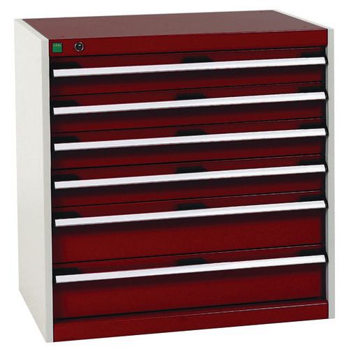 Szafki warsztatowe z szufladami Bott Cubio, 80 x 80 x 52,5-75 cm, 6 szuflad - Warsztatowa szafka z szufladami Bott Cubio, 80 x 80 x 52,5 cm, 6 szuflad
