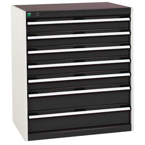 Szafki warsztatowe z szufladami Bott Cubio, 90 x 80 x 52,5-75 cm, 7 szuflad - Warsztatowa szafka z szufladami Bott Cubio, 90 x 80 x 52,5 cm, 7 szuflad
