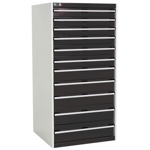 Warsztatowe szafki z szufladami Bott Cubio, 160 x 80 x 52,5-75 cm, 11 szuflad - Warsztatowa szafka z szufladami Bott Cubio, 160 x 80 x 75 cm, 11 szufl