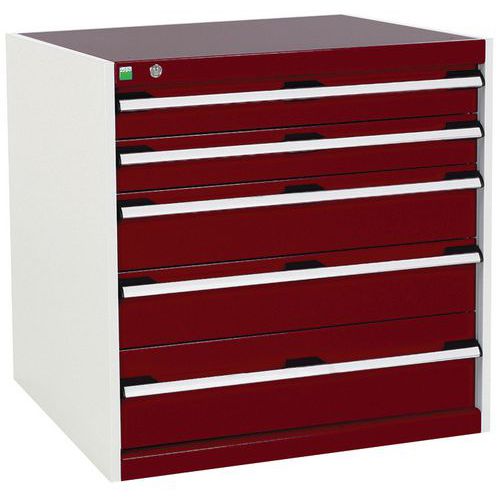 Szafki warsztatowe z szufladami Bott Cubio, 80 x 80 x 52,5-75 cm, 5 szuflad - Szafka warsztatowa z szufladami Bott Cubio, 80 x 80 x 75 cm, 5 szuflad, 