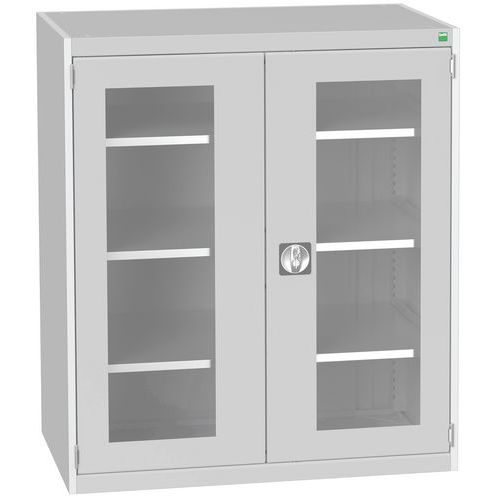Szafy warsztatowe Bott Cubio z przezroczystymi drzwiami, wysokość 120 cm - Szafka warsztatowa z przezroczystymi drzwiami Bott Cubio, 120 x 105 x 65 cm