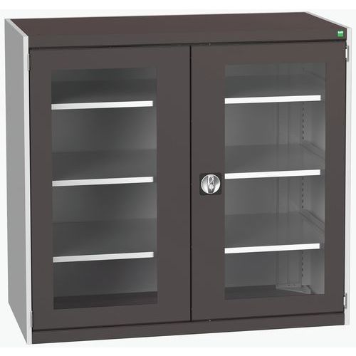 Szafy warsztatowe Bott Cubio z przezroczystymi drzwiami, wysokość 120 cm - Szafka warsztatowa z przezroczystymi drzwiami Bott Cubio, 120 x 130 x 65 cm