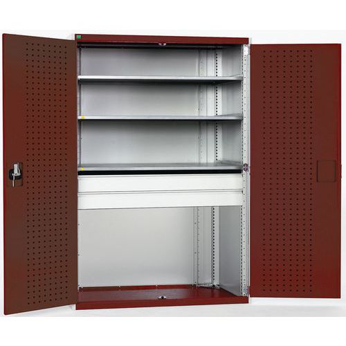 Szafki warsztatowe z szufladami Bott Cubio 160, wysokość 200 cm - Szafka warsztatowa z szufladami Bott Cubio 160, 200 x 105 x 65 cm, 3 półki, 2 szufla