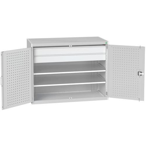 Szafki warsztatowe z szufladami Bott Cubio 160, wysokość 100 cm - Szafka warsztatowa z szufladami Bott Cubio 160, 100 x 130 x 65 cm, 2 półki, 2 szufla