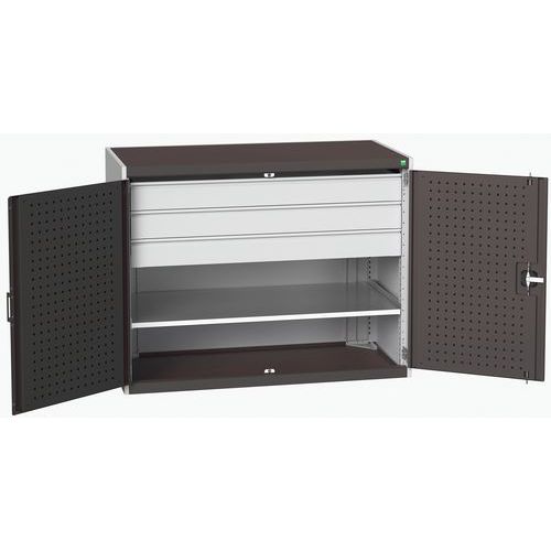 Szafki warsztatowe z szufladami Bott Cubio 160, wysokość 100 cm - Szafka warsztatowa z szufladami Bott Cubio 160, 100 x 130 x 65 cm, 1 półka, 3 szufla