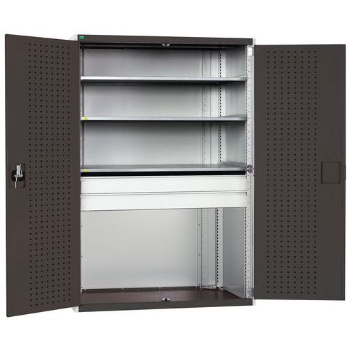 Szafki warsztatowe z szufladami Bott Cubio 160, wysokość 200 cm - Szafka warsztatowa z szufladami Bott Cubio 160, 200 x 105 x 65 cm, 3 półki, 2 szufla