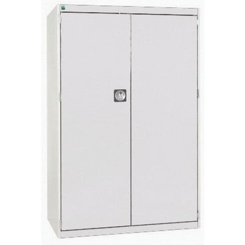 Szafy warsztatowe Bott Cubio, drzwi perforowane, wysokość 160 cm - Szafka warsztatowa Bott Cubio, 160 x 105 x 52,5 cm, drzwi perforowane, szaro-szara