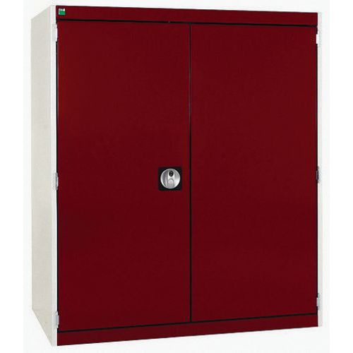 Szafy warsztatowe Bott Cubio, drzwi perforowane, wysokość 120 cm - Szafka warsztatowa Bott Cubio, 120 x 105 x 65 cm, drzwi perforowane, szaro-czerwona
