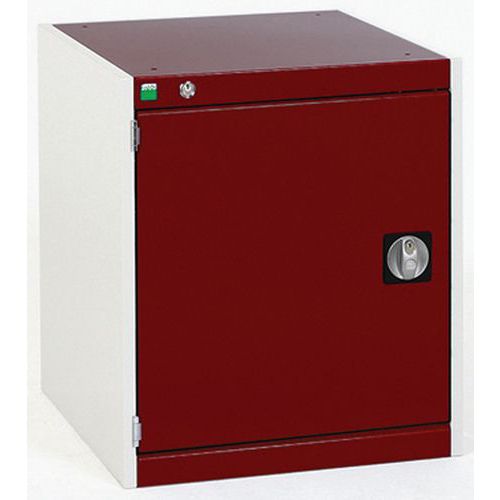 Szafy warsztatowe Bott Cubio, drzwi perforowane, wysokość 70 cm - Szafka warsztatowa Bott Cubio, 70 x 52,5 x 52,5 cm, drzwi perforowane, szaro-czerwon