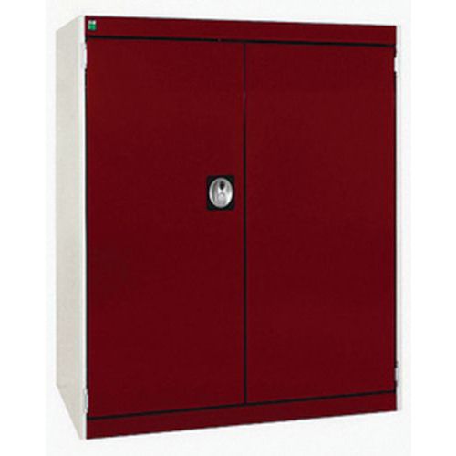 Szafy warsztatowe Bott Cubio, drzwi perforowane, wysokość 100 cm - Szafka warsztatowa Bott Cubio, 100 x 80 x 52,5 cm, drzwi perforowane, szaro-czerwon