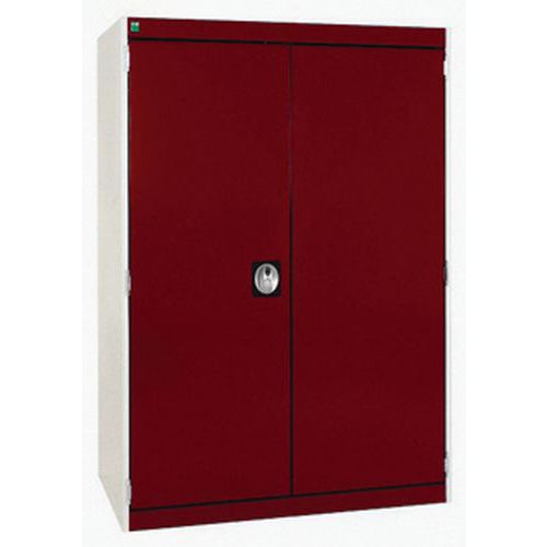 Szafy warsztatowe Bott Cubio, drzwi perforowane, wysokość 120 cm - Szafka warsztatowa Bott Cubio, 120 x 80 x 52,5 cm, drzwi perforowane, szaro-czerwon