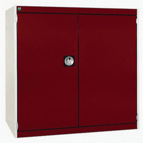 Szafy warsztatowe Bott Cubio, drzwi perforowane, wysokość 100 cm - Szafka warsztatowa Bott Cubio, 100 x 105 x 52,5 cm, drzwi perforowane, szaro-czerwo