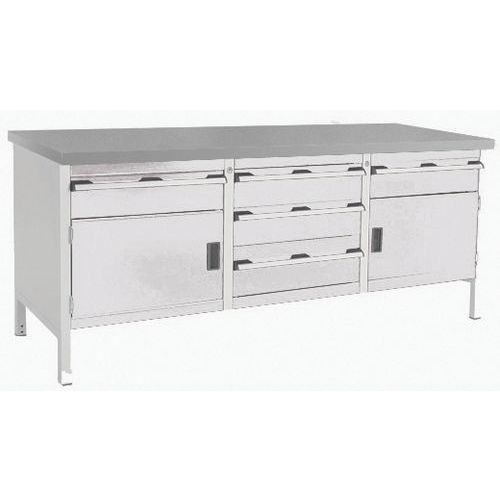 Stół warsztatowy Bott Cubio Storage, 84 x 200 x 75 cm, 2 szafki, 5 szuflad, multipleks/linoleum - Stół warsztatowy Bott Cubio Storage, 84 x 200 x 75 c