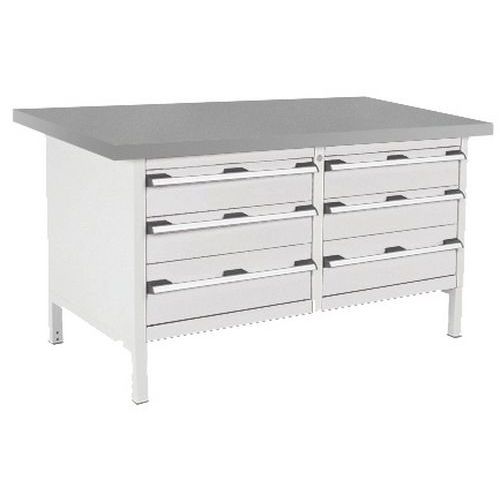 Stół warsztatowy Bott Cubio Storage, 84 x 150 x 75 cm, 6 szuflad, linoleum/sklejka - Stół warsztatowy Bott Cubio Storage, 84 x 150 x 75 cm, 6 szuflad,