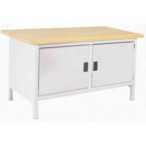 Stół warsztatowy Bott Cubio Storage, 84 x 150 x 75 cm, 2 szafki, linoleum/sklejka - Stół warsztatowy Bott Cubio Storage, 84 x 150 x 75 cm, 2 szafki, m