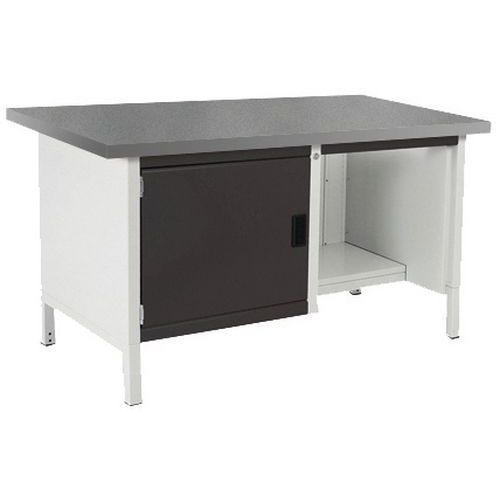 Stół warsztatowy Bott Cubio Storage, 84 x 150 x 75 cm, 1 szafka, półki, linoleum/sklejka - Stół warsztatowy Bott Cubio Storage, 84 x 150 x 75 cm, 1 sz