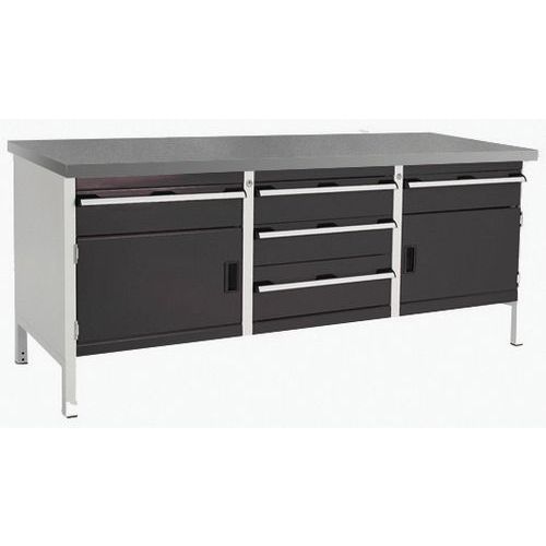 Stół warsztatowy Bott Cubio Storage, 84 x 200 x 75 cm, 2 szafki, 5 szuflad, multipleks/linoleum - Stół warsztatowy Bott Cubio Storage, 84 x 200 x 75 c