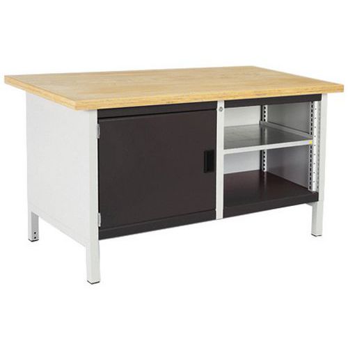 Stół warsztatowy Bott Cubio Storage, 84 x 150 x 75 cm, 1 szafka, część otwarta z półką, linoleum/sklejka - Stół warsztatowy Bott Cubio Storage, 84 x 1