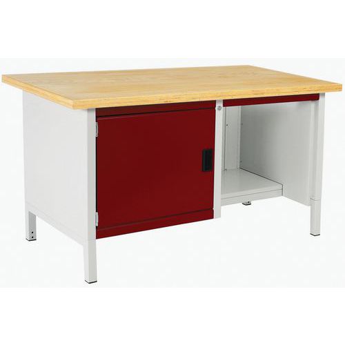 Stół warsztatowy Bott Cubio Storage, 84 x 150 x 75 cm, 1 szafka, półki, linoleum/sklejka - Stół warsztatowy Bott Cubio Storage, 84 x 150 x 75 cm, 1 sz