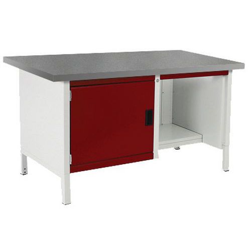 Stół warsztatowy Bott Cubio Storage, 84 x 150 x 75 cm, 1 szafka, półki, linoleum/sklejka - Stół warsztatowy Bott Cubio Storage, 84 x 150 x 75 cm, 1 sz