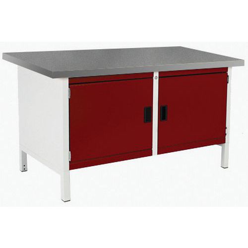 Stół warsztatowy Bott Cubio Storage, 84 x 150 x 75 cm, 2 szafki, linoleum/sklejka - Stół warsztatowy Bott Cubio Storage, 84 x 150 x 75 cm, 2 szafki, l