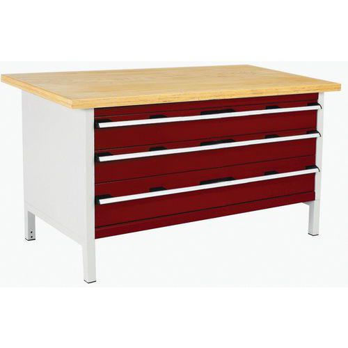 Stół warsztatowy Bott Cubio Storage, 84 x 150 x 75 cm, 3 szuflady, linoleum/sklejka - Stół warsztatowy Bott Cubio Storage, 84 x 150 x 75 cm, 3 szuflad