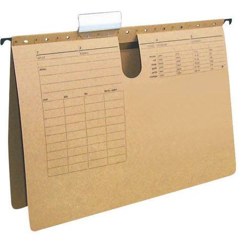 Skoroszyt zawieszkowy Q-CONNECT, karton, A4, 250gsm, jasnobrązowy - Skoroszyt zawieszkowy Q-CONNECT, karton, A4, 250gsm, jasnobrązowy, sprzedaż po 25 