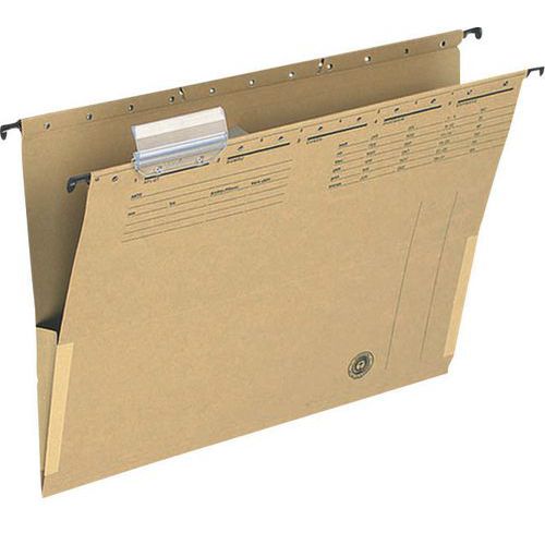 Teczka zawieszkowa Q-CONNECT z boczkami, karton, A4, 250gsm, jasnobrązowa - Teczka zawieszkowa Q-CONNECT z boczkami, karton, A4, 250gsm, jasnobrązowa,