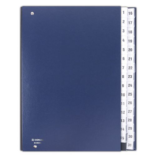 Teczka korespondencyjna DONAU, karton, A4, 1-31 - Teczka korespondencyjna DONAU, karton, A4, 1-31, granatowa