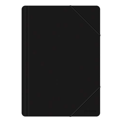 Teczka z gumką OFFICE PRODUCTS, A4, 500mikr., 3-skrz. - Teczka z gumką OFFICE PRODUCTS, A4, 500mikr., 3-skrz., czarna