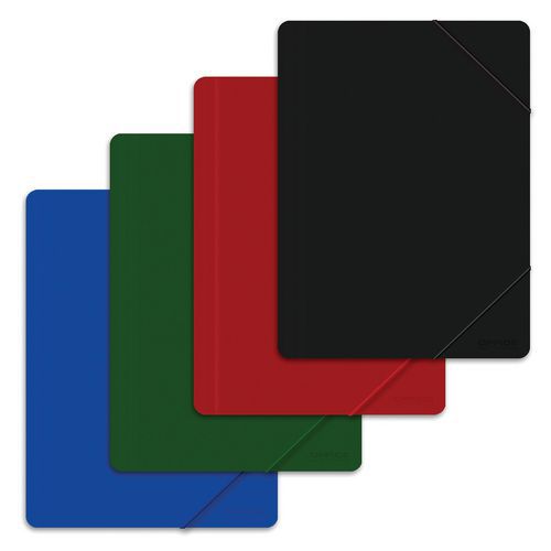 Teczka z gumką OFFICE PRODUCTS, A4, 500mikr., 3-skrz. - Teczka z gumką OFFICE PRODUCTS, A4, 500mikr., 3-skrz., mix kolorów