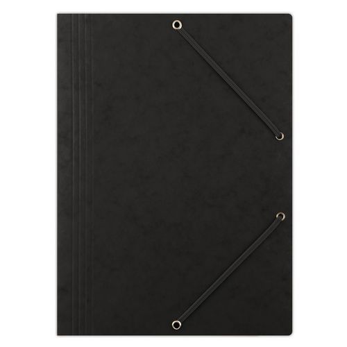 Teczka z gumką DONAU, preszpan, A4, 390gsm, 3-skrz. - Teczka z gumką DONAU, preszpan, A4, 390gsm, 3-skrz., czarna, sprzedaż po 10 szt.