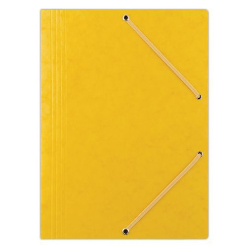 Teczka z gumką DONAU, preszpan, A4, 390gsm, 3-skrz. - Teczka z gumką DONAU, preszpan, A4, 390gsm, 3-skrz., żółta, sprzedaż po 10 szt.