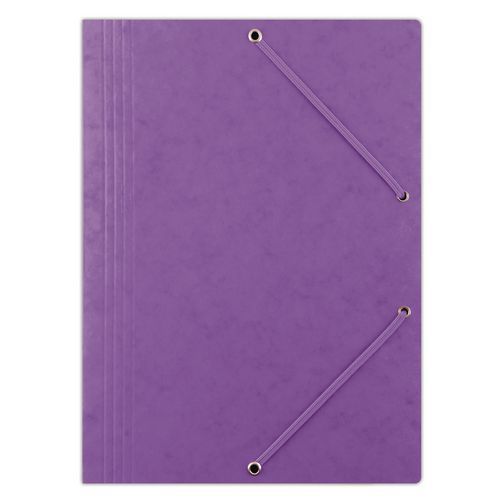 Teczka z gumką DONAU, preszpan, A4, 390gsm, 3-skrz. - Teczka z gumką DONAU, preszpan, A4, 390gsm, 3-skrz., fioletowa, sprzedaż po 10 szt.
