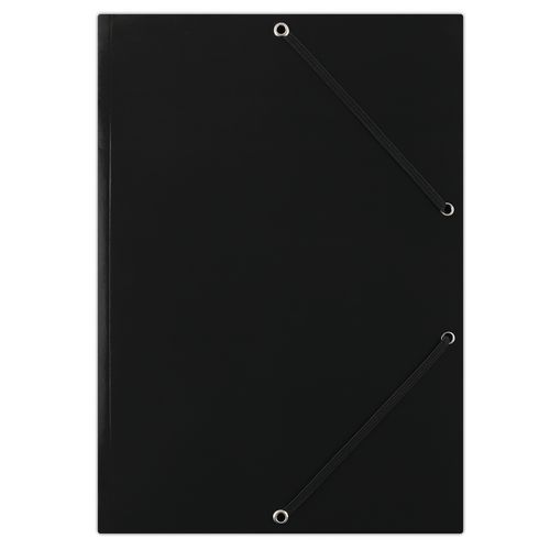 Teczka z gumką DONAU, karton, A4, 400gsm, 3-skrz. - Teczka z gumką DONAU, karton, A4, 400gsm, 3-skrz., czarna