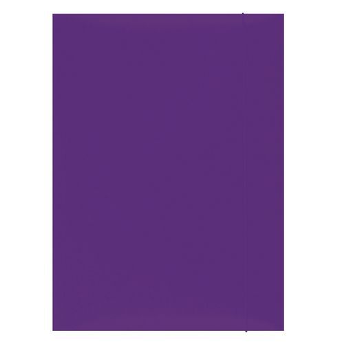 Teczka z gumką OFFICE PRODUCTS, karton, A4, 300gsm, 3-skrz. - Teczka z gumką OFFICE PRODUCTS, karton, A4, 300gsm, 3-skrz., fioletowa