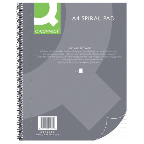Kołonotatnik Q-CONNECT, A4, w linię, 80 kart., 70gsm, perforacja - Kołonotatnik Q-CONNECT, A4, w linię, 80 kart., 70gsm, perforacja, sprzedaż po 10 sz